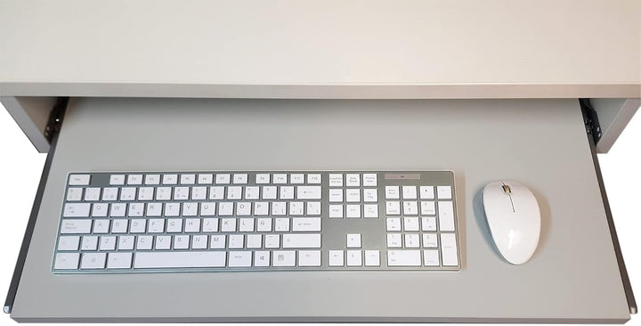 Henor Abnehmbare Tastaturablage aus Holz 70 x 31 x 9 cm unter Schreibtisch Grau 70x31x9 Grau, 70x31x