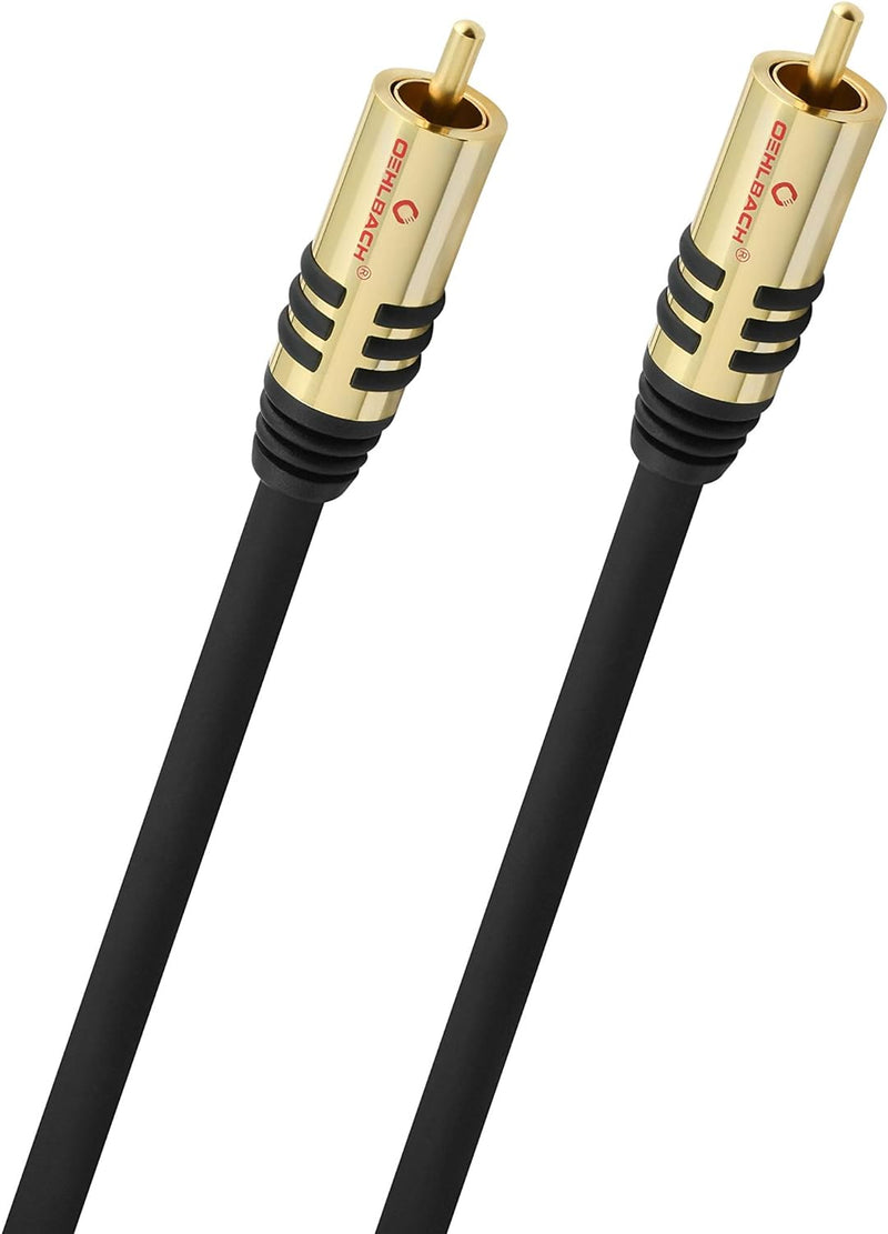 Oehlbach NF Sub, Cinch Subwoofer-Kabel - Audiokabel - rund - OFC - 10m - schwarz Schwarz