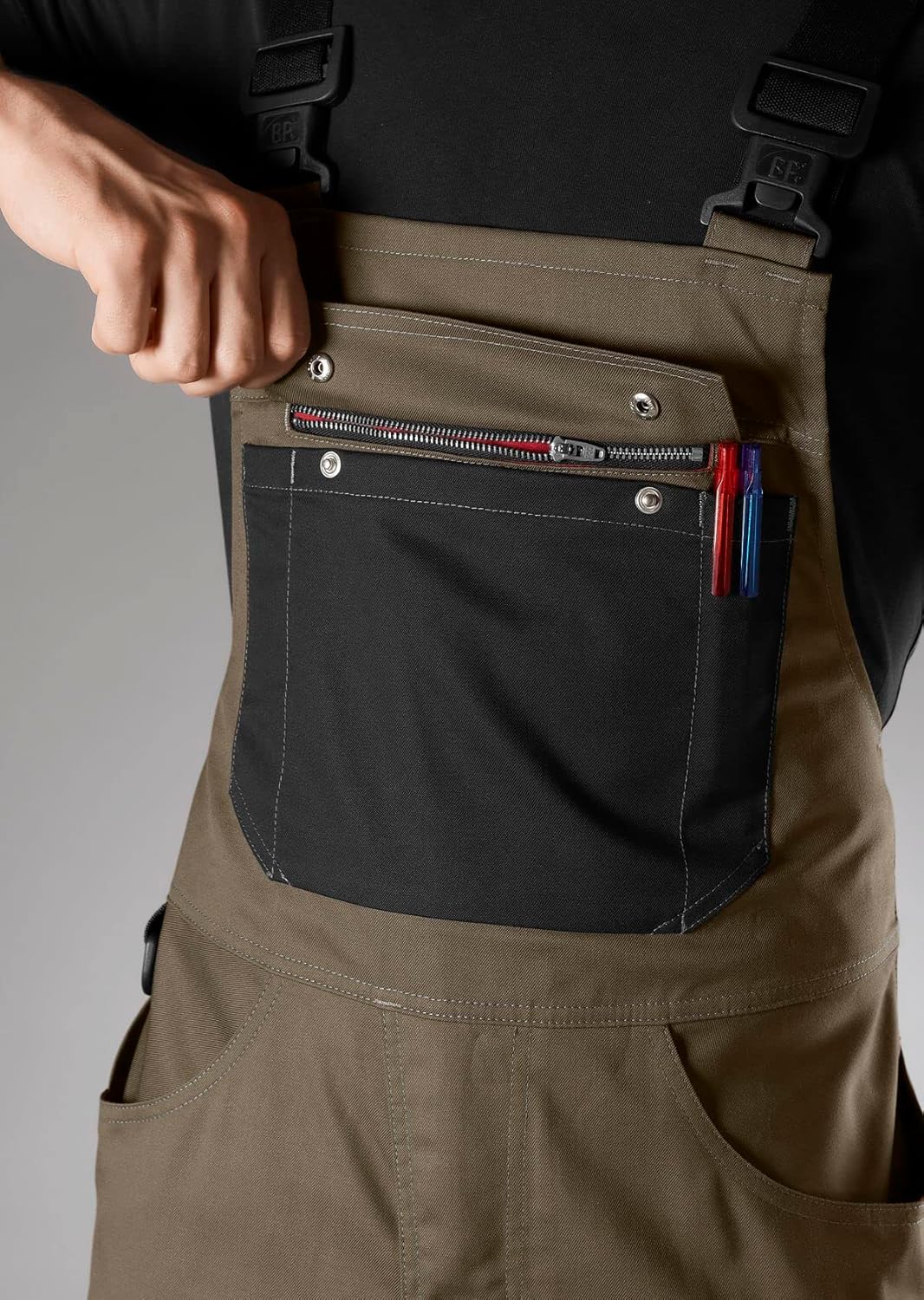BP 1979-570-5032 Latzhose mit Kniepolstertaschen - Stretch-Hosenträger - Verstellbarer Bund - 65% Po