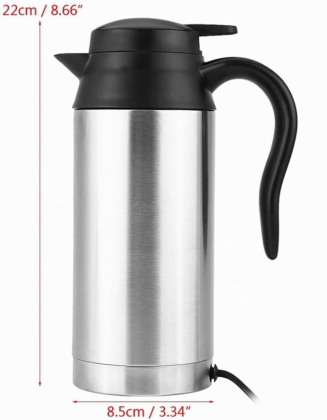 Wasserkocher Auto, 750ml 12v Elektrischer Wasserkocher, Reise Wasserkocher Edelstahl, mit Zigaretten