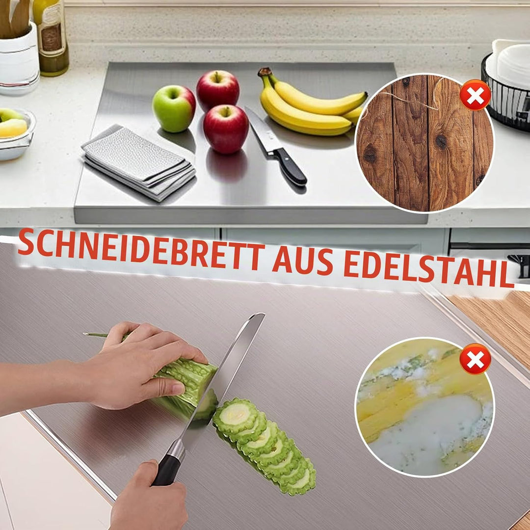 Edelstahl Schneidebrett 30 x 40cm, Arbeitsplatte Küche Schneidbrett, Stainless Steel Cutting Board,