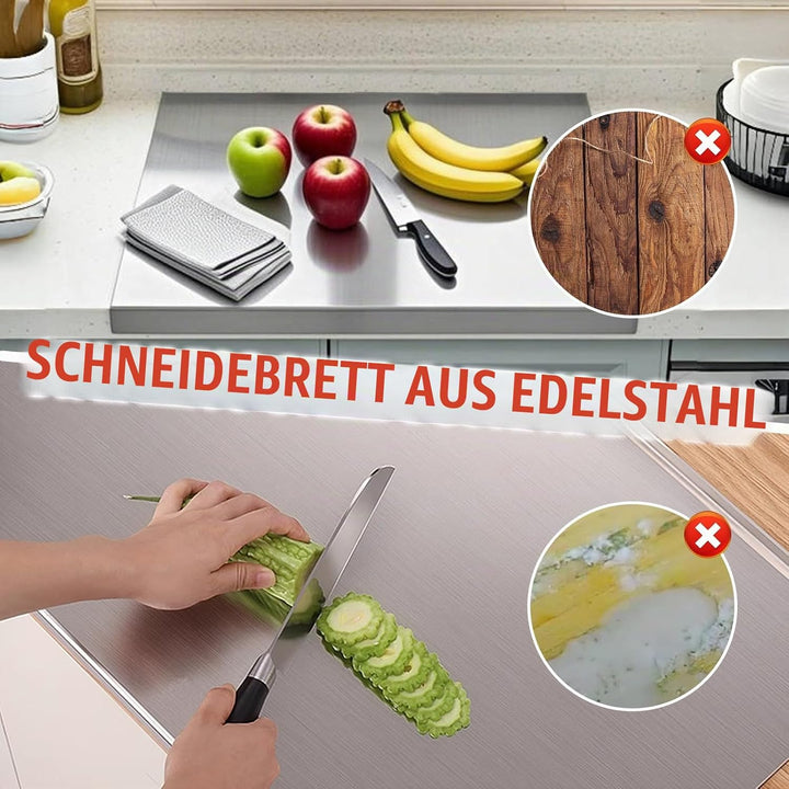 Edelstahl Schneidebrett 30 x 40cm, Arbeitsplatte Küche Schneidbrett, Stainless Steel Cutting Board,