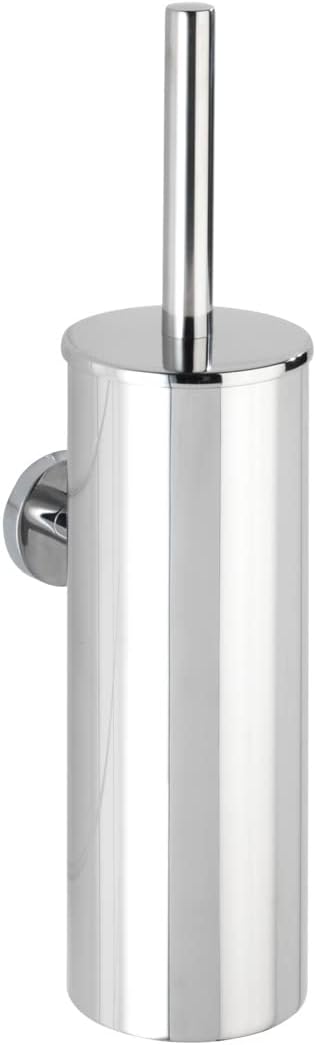 WENKO WC-Garnitur geschlossen Bosio Edelstahl glänzend - WC-Bürstenhalter, Edelstahl rostfrei, 9 x 4