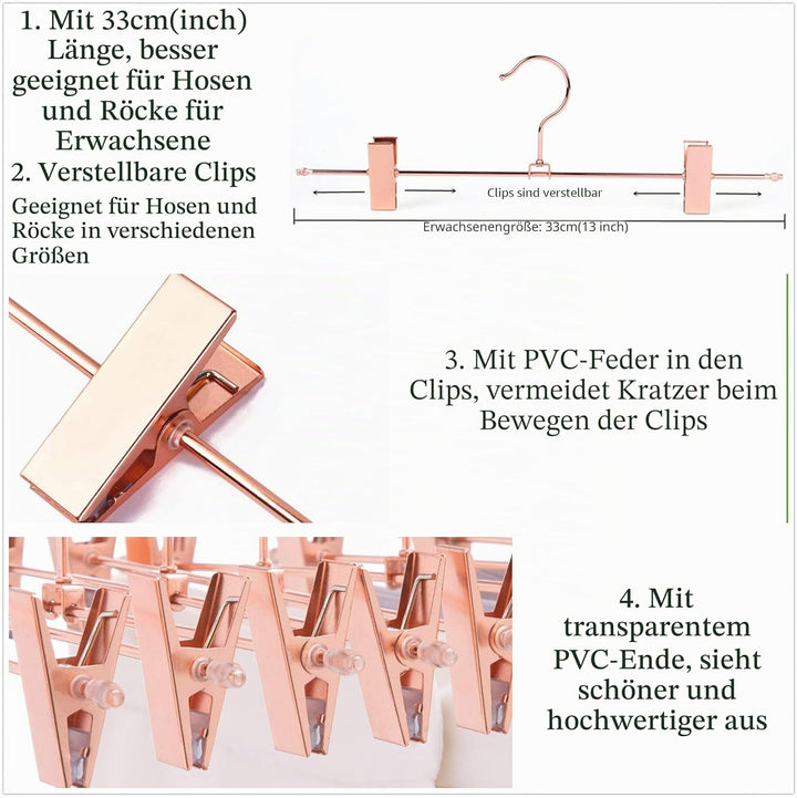 EU Hochleistungs-Metallbügel (Rose Gold Copper Color- Skirt Hanger, 10) Rose Gold Copper Color- Skir