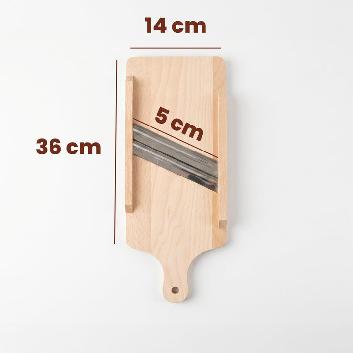 Krauthobel Holz mit 2-facher Klinge aus Edelstahl 36 x 14 x 3 cm | 36 x 14 x 3 cm, Massivholz, Mittl