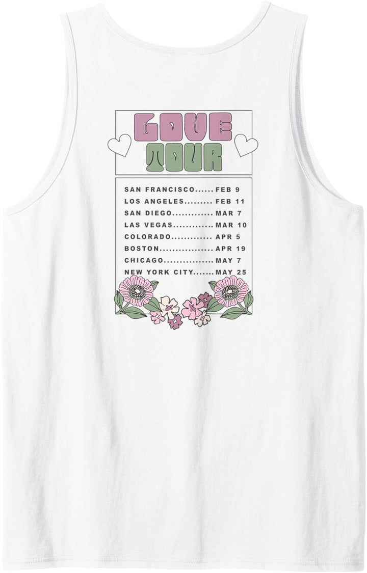 Trendy Friends Are Like Flowers Love Tour Front & Back Tank Top