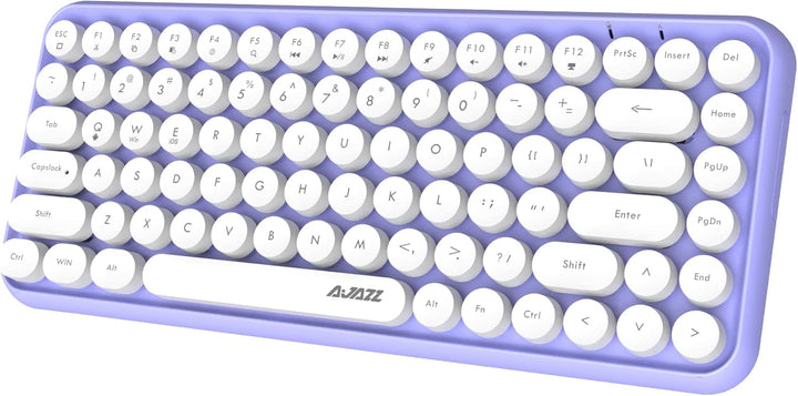 Kabellose Bluetooth-Tastatur, süsse Mini-Kompakttastatur mit 84 Tasten, kabellose 2,4-GHz-Bluetooth-