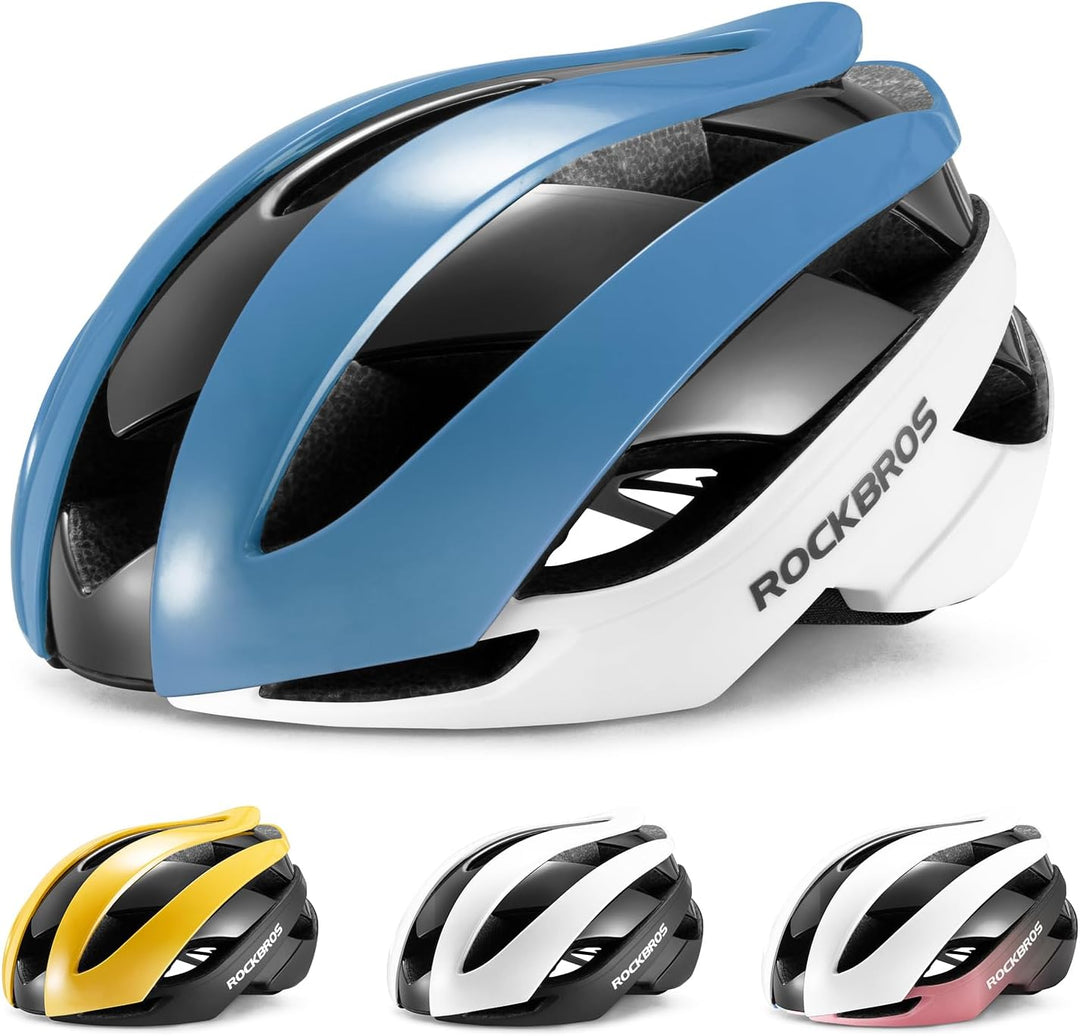 ROCKBROS Fahrradhelm Rennradhelm Leichter Radhelm M/L 55-61 cm Verstellbarer Allround-Helm Belüftung