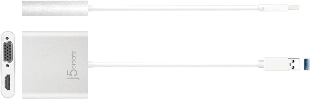 j5create USB 3.0 zu VGA & HDMI Multi-Monitor Adapter - Kompatibel mit Microsoft Windows (32-Bit oder