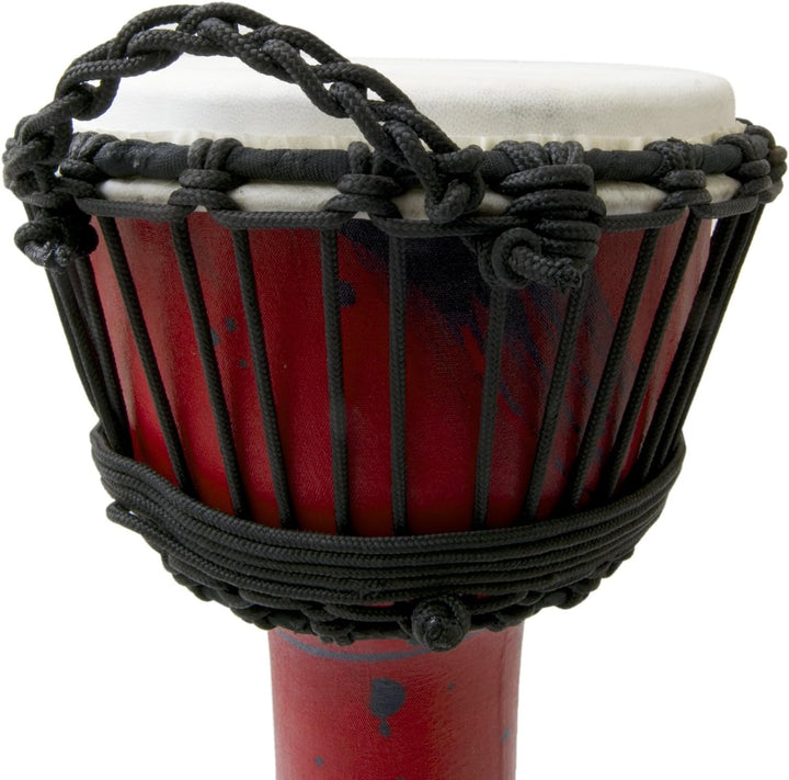 World Rhythm MDJ002-RD 10" Seil gestimmte Djembe-Trommel - Rote Afrikanische Synthetic Handtrommel R