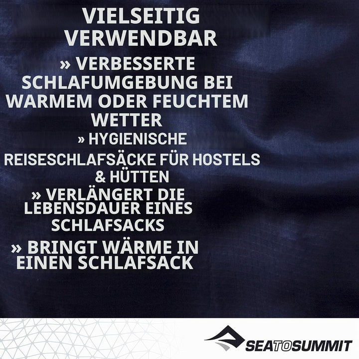 Sea to Summit Schlafsack Hüttenschlafsack Silk Stretch Liner - Mummy marineblau 92 x 210 cm cm, mari