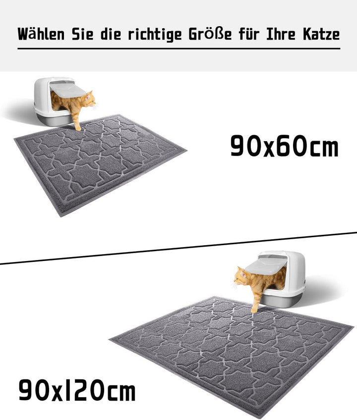 Yimobra Katzenstreumatte, XL Jumbo 90 x 60 cm, Leicht Zu Reinigende Katzenmatten, rutschfest, Wasser
