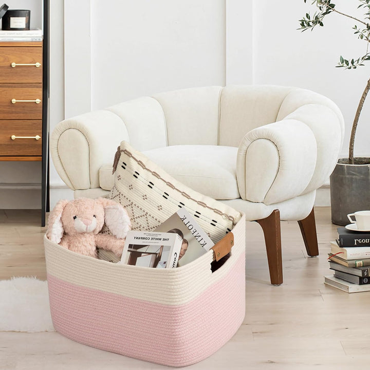 danpinera Aufbewahrungskorb, 50L Körbe, Korb Aufbewahrung für Baby Spielzeug, Aufbewahrungskorb Gros