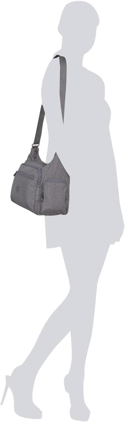 Kipling Damen Gabbie Crossbody, Grey Grau, 35.5x30x18.5 cm (B x H T) EU Einheitsgrösse Grey Gris, Ei