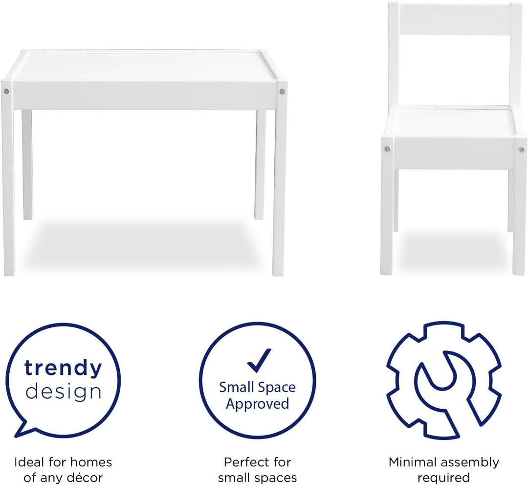 Baby Relax Tisch-und Stuhlset, White, Mittel Weiss, Weiss