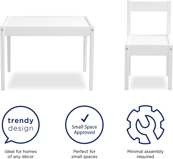Baby Relax Tisch-und Stuhlset, White, Mittel Weiss, Weiss