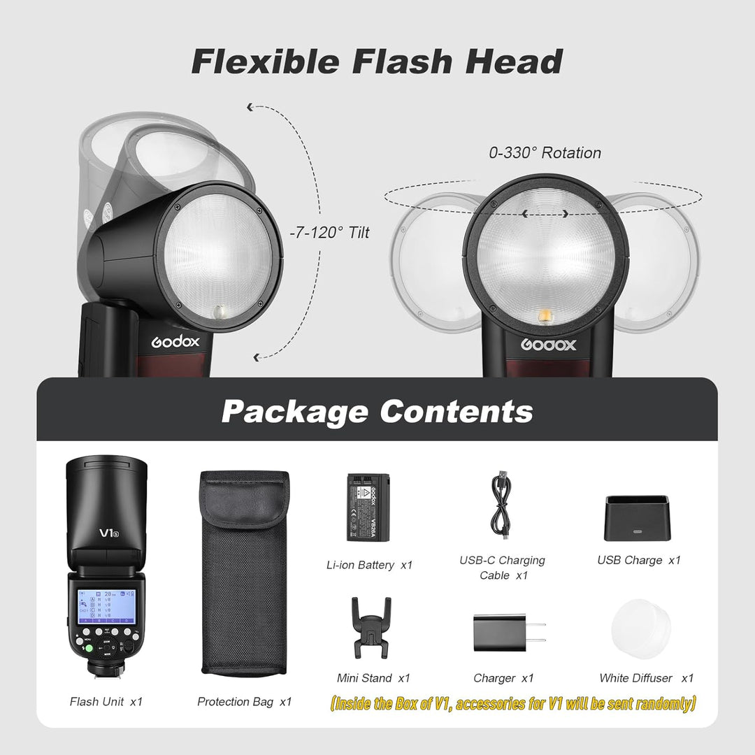 Godox V1S Rundb kamerablitz 76W Speedlite Professioneller Kamera Flash 1/8000 HSS 2.4G Wireless X Sy