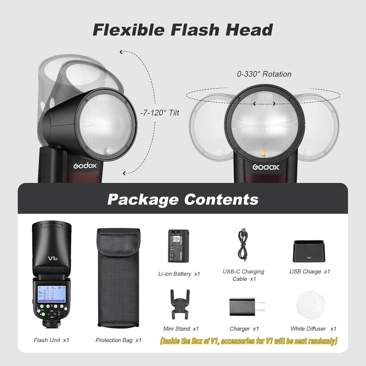 Godox V1S Rundb kamerablitz 76W Speedlite Professioneller Kamera Flash 1/8000 HSS 2.4G Wireless X Sy