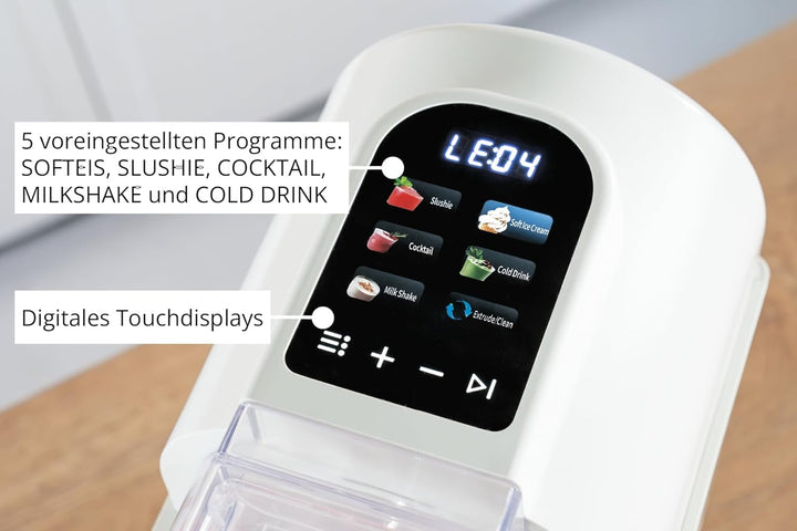 Unold 2in1 Slush- & Softeismaschine Sofia in Creme | mit leiser Kompressor Kühlung, 5 Programme, 2L