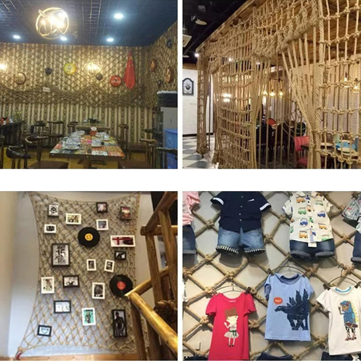 SSWZHANG Sicherheitsnetz Hanf Hanfnetz Kindertreppe Balkon Anti-Fall-Netz Kletternetz Restaurant Bar