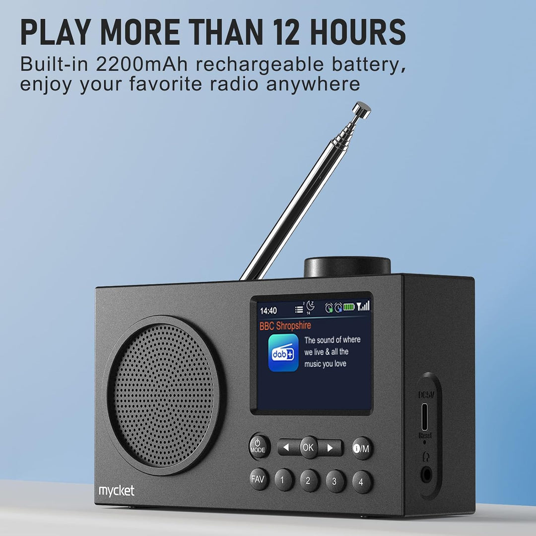 Mycket Tragbares DAB/DAB+ Radio, UKW Digital Radio mit 2025 Neuesten Signalempfängertechnologie, FM