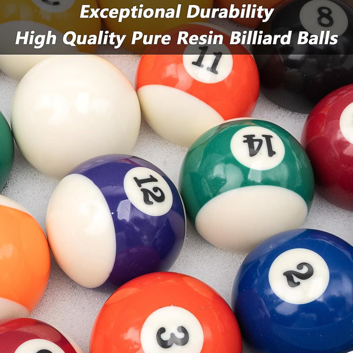 Billard Zubehör Set Komplett mit Kugeln, Dreieck, Kreide & Ersatzspitzen – Pool Billardkugeln Set 57
