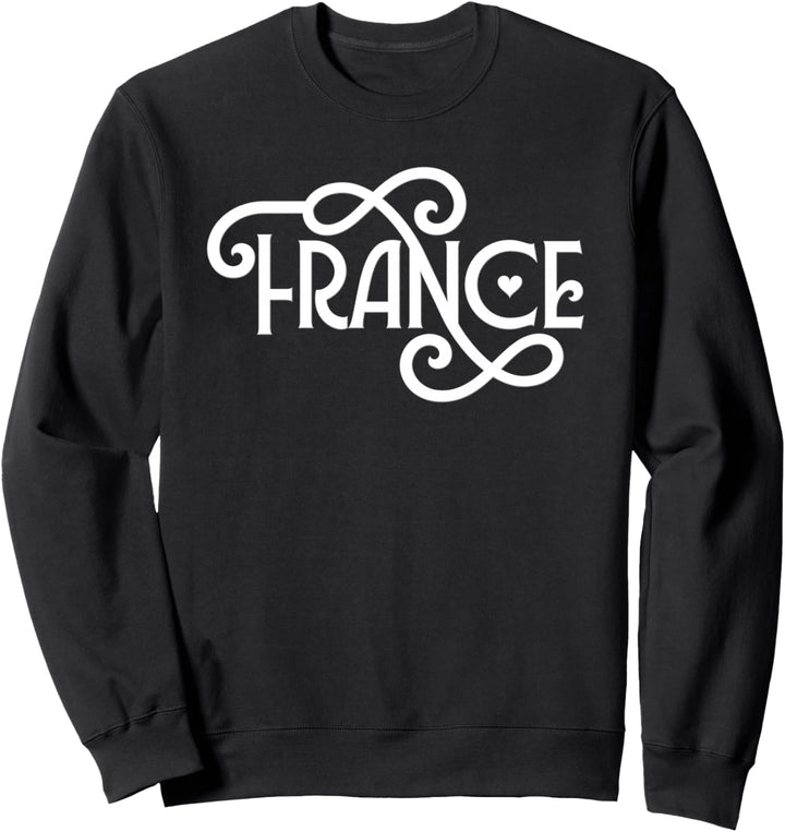 Frankreich White Script Damen Mädchen Urlaub Reise Sweatshirt