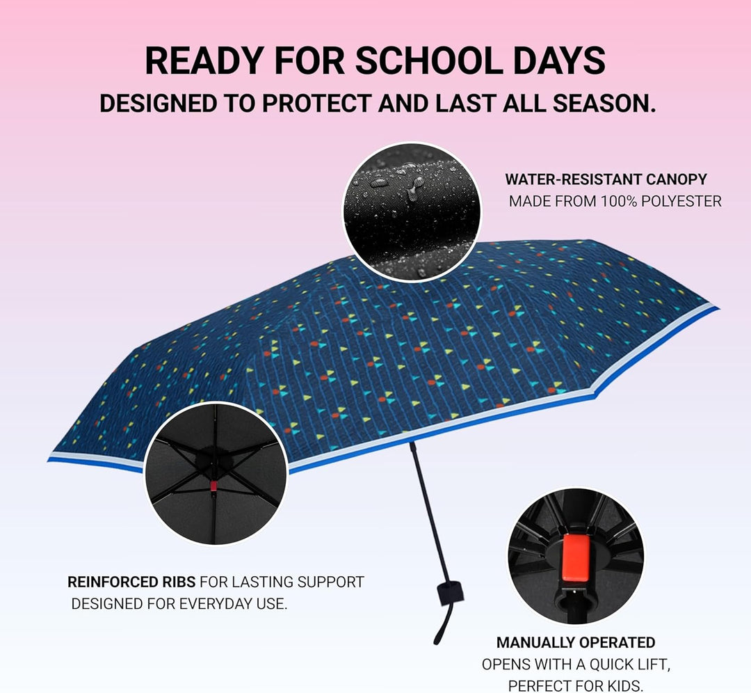 Knirps Rookie manual Kinder Regenschirm triple blue, 90 cm, Triple Blue