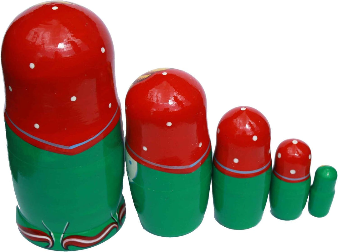 Semenovskay Rospis russische Matroschka Puppen Babuschka Matrjoschka Holzpuppen handbemalt Set 5 Pup