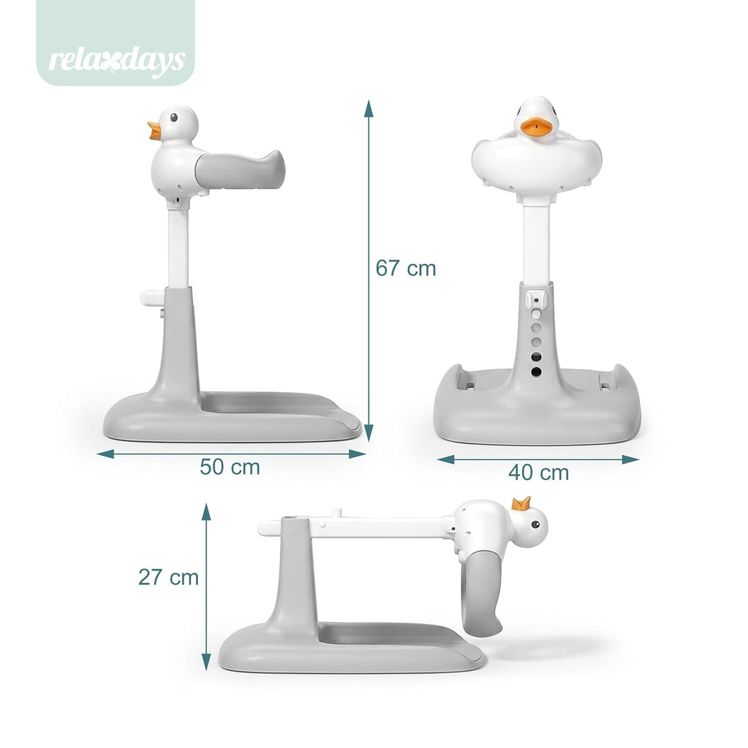 Relaxdays Baby-Duschständer höhenverstellbar, HBT: 45-67x50x40cm, grau-weiss | Duschhilfe Kinder, st