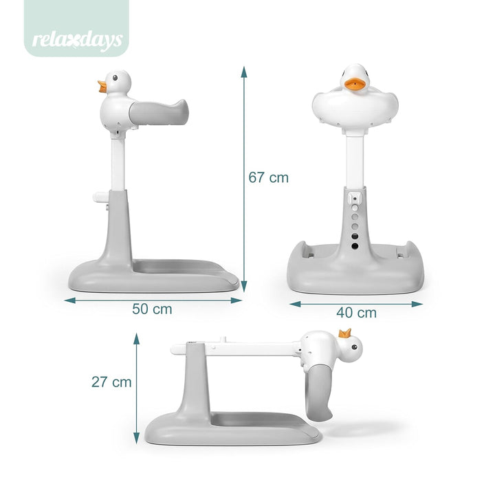 Relaxdays Baby-Duschständer höhenverstellbar, HBT: 45-67x50x40cm, grau-weiss | Duschhilfe Kinder, st