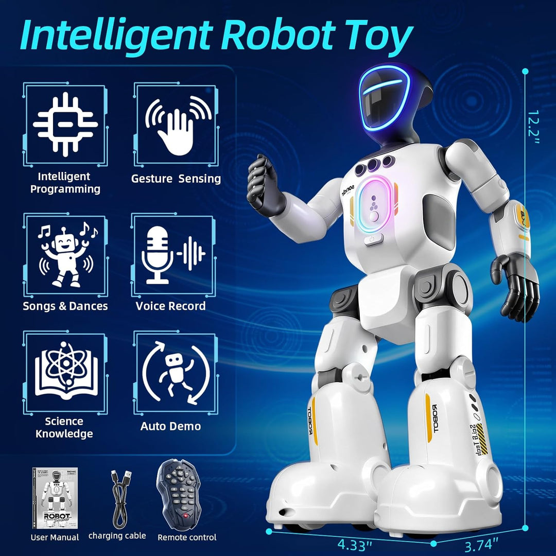 HUIYOKAY Roboter Spielzeug für Jungen und Mädchen ab 4 5 6 Jahren,Ferngesteuerter Roboter mit Gesten
