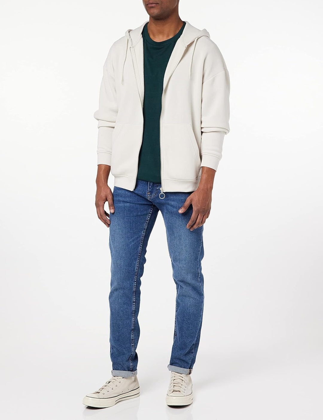 JACK & JONES Herren Jorbrink Sweat Zip Through Hood Kapuzenjacke M Moonbeam, M Moonbeam