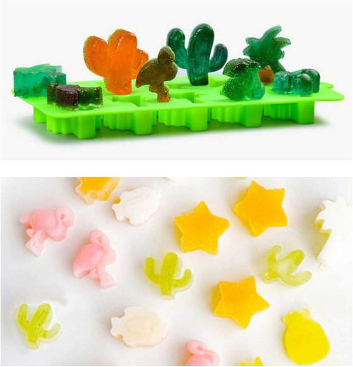 Süssigkeitenformen, Eiswürfelformen, Schokoladenformen, Silikonformen einschliesslich Kaktus, Flamin