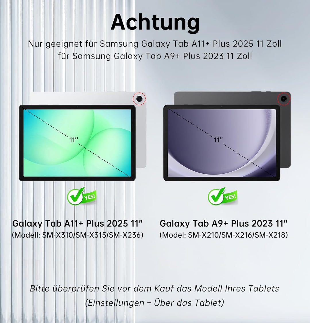 für Samsung Galaxy Tab A11+ Plus/A9+ Plus 11 Zoll Hülle mit Tastatur: Tab A9+/A11+ Plus Deutsches QW