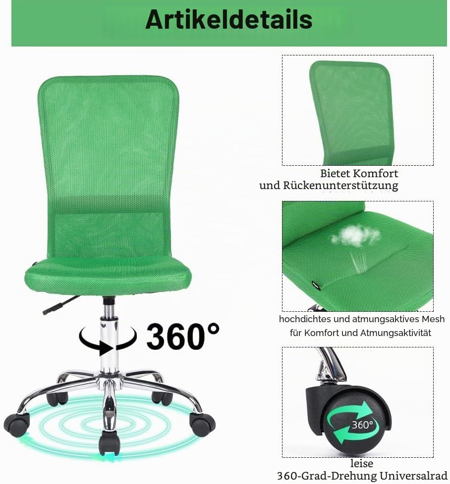 Mingone Bürostuhl Ergonomisch Schreibtischstuhl aus Mesh Höhenverstellbarer Drehstuhl 360° Drehbarer