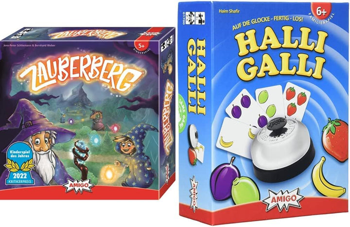AMIGO 02050 – Zauberberg, Kinderspiel des Jahres 2022 & Spiel + Freizeit 1700 Halli Galli. Auf die G