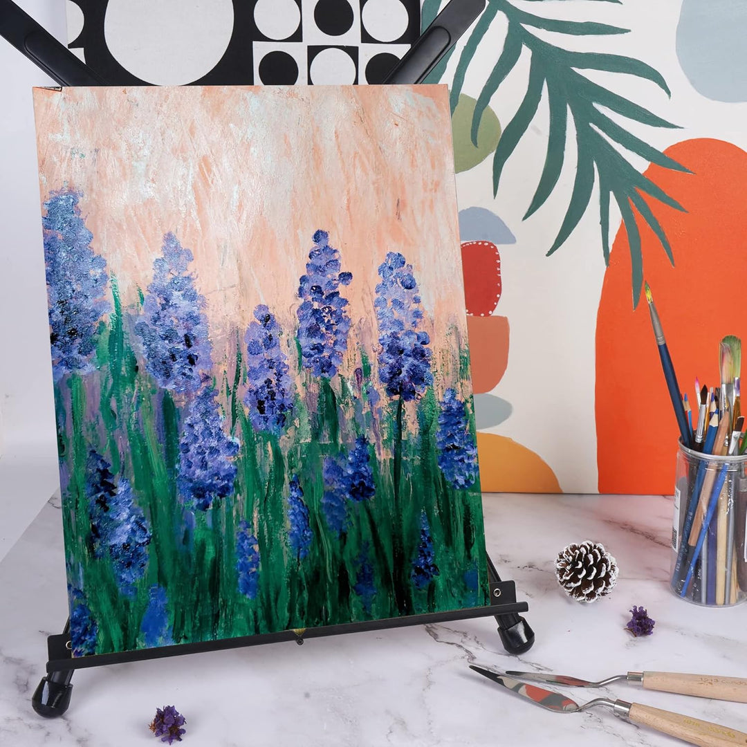 CONDA Aluminium Art Tisch Staffelei Stativ Display mit Gummifüssen, schwarz, 50,8 x 61 cm (Doppel Ar