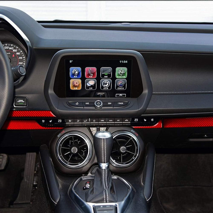 KUNGKIC Kohlefaser Auto-Mittelkonsole Dashboard Abdeckungen Dekoration Aufkleber Zubehör Carbon Fibe