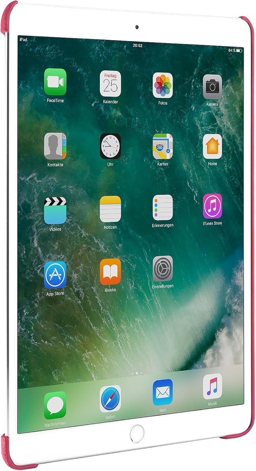 StilGut Leder-Cover kompatibel mit Apple iPad Pro 10.5" 2017 mit Keyboard Connector, Rot, Rot