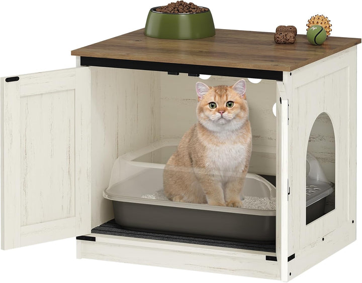 Hzuaneri Katzenklo Schrank, Katzenschrank, Katzentoilette mit Herausnehmbarer Trennwand, Katzenhaus,