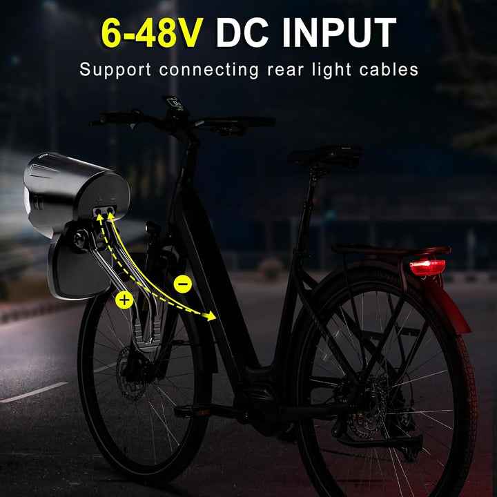 E-Bike Dynamo LED Fahrradlicht 30-100 LUX mit StVZO Zulassung - Fahrradlampe Frontlicht & Scheinwerf