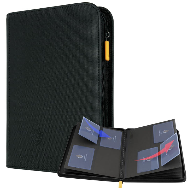 Card Guardian - 4 Pocket Premium Binder mit Reissverschluss und Seitentaschen für 160 Karten Sammelk