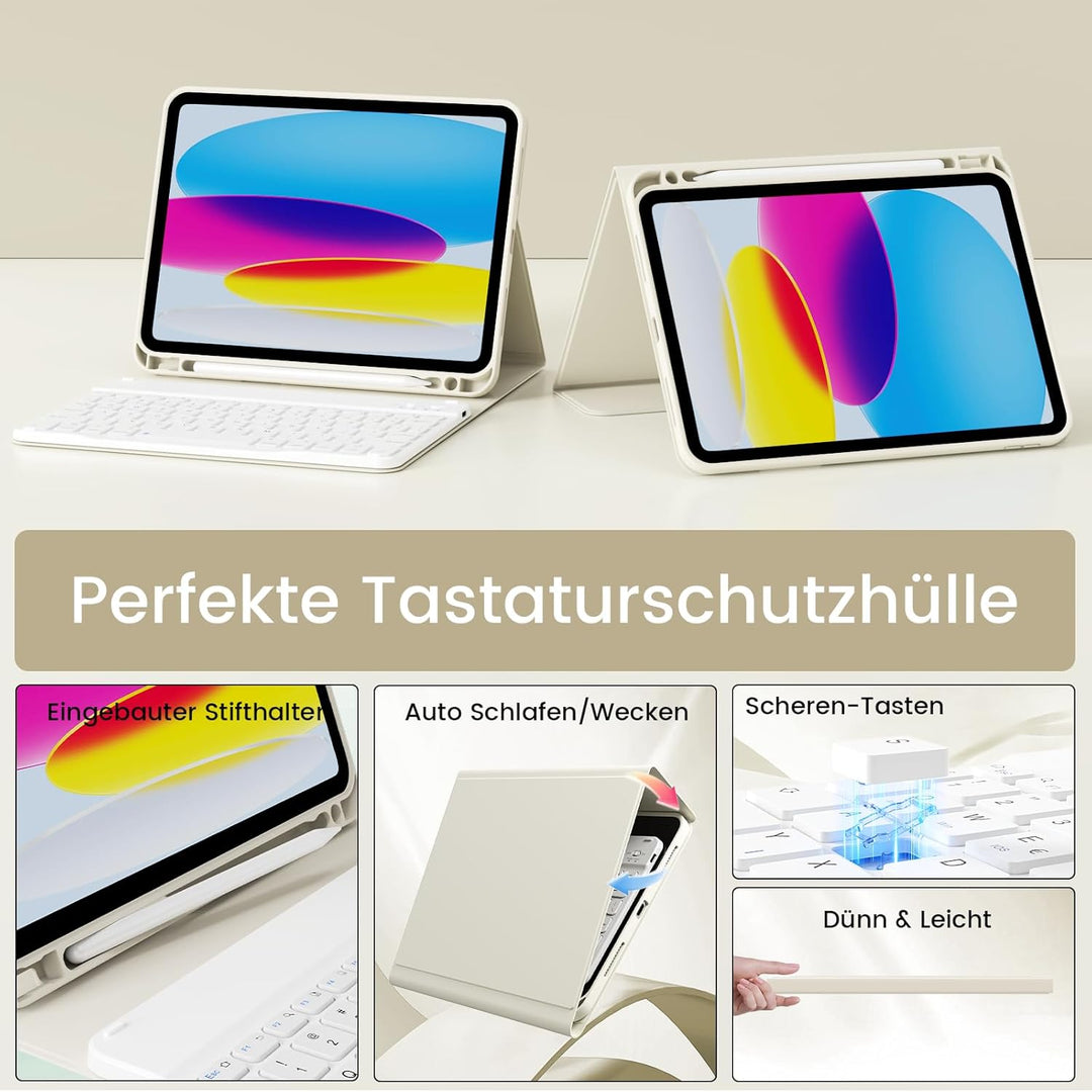 Hülle mit Tastatur für iPad Air 11 Zoll 2025 2024 (M3/M2), iPad Air 5 4 2022/2020 10,9 Zoll, Soft TP