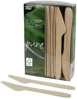 Papstar Messer Holz Pure 10x100Stück