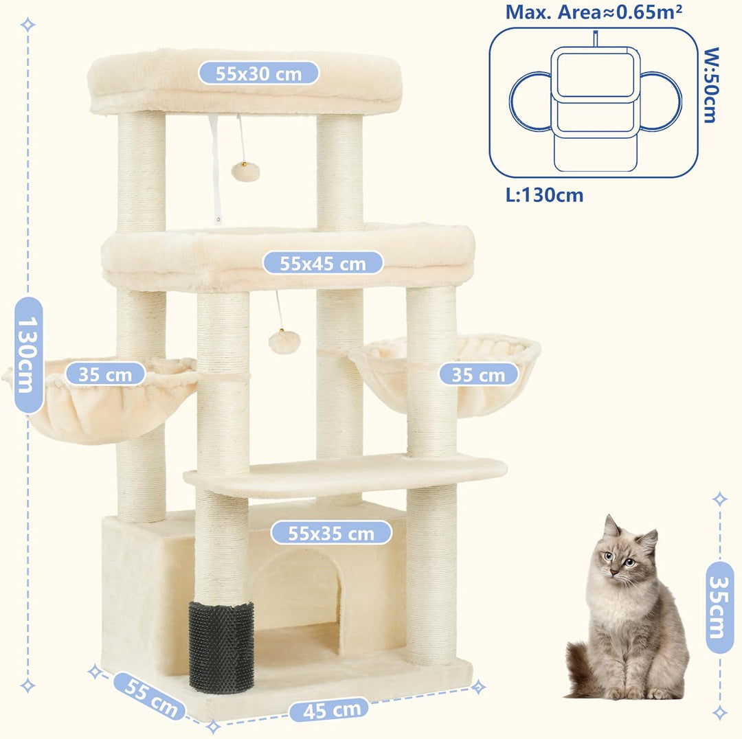 Hey-brother Kratzbaum, Stabil Katzenbaum für grosse Katzen und Maine Coons, mit 9 cm dicken Sisal-Kr