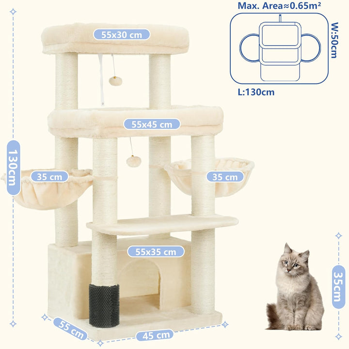 Hey-brother Kratzbaum, Stabil Katzenbaum für grosse Katzen und Maine Coons, mit 9 cm dicken Sisal-Kr