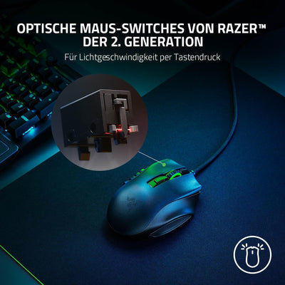 Razer Naga X - Kabelgebundene Gaming Maus mit 16 programmierbaren Tasten für PC/Mac (Optische Maus S