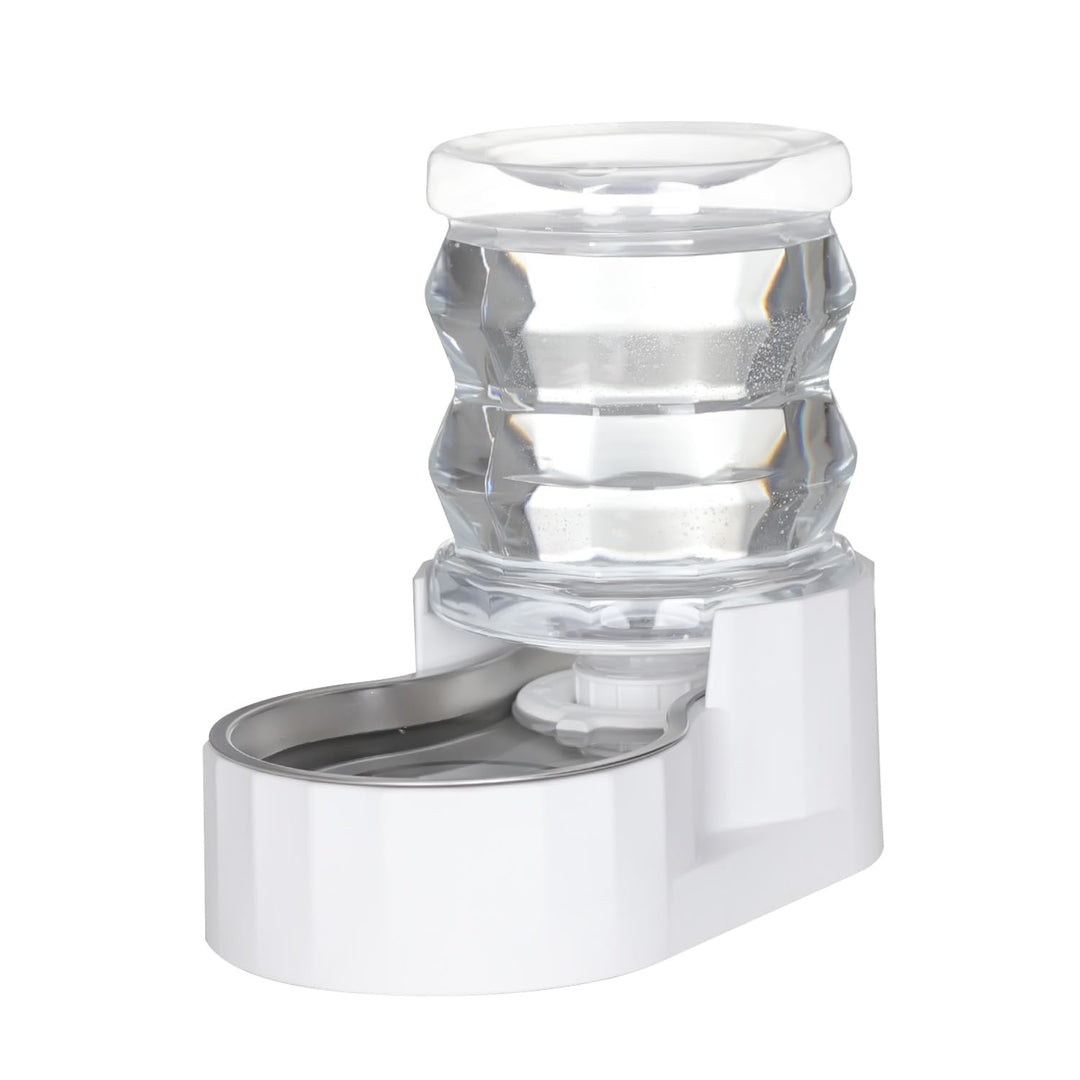 Sfozstra 【Automatischer Schwerkraftspender für Katzen】4L Weiss Edelstahl Wassernapf Feeder - Ideal f