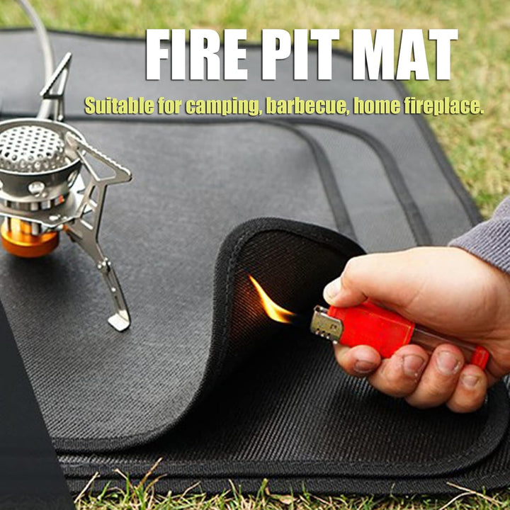 Feuerfeste Matte 45x37cm - Hitzebeständig bis 550°C - Für Kamin, BBQ, Grill &amp; Feuerstelle, Feuerscha